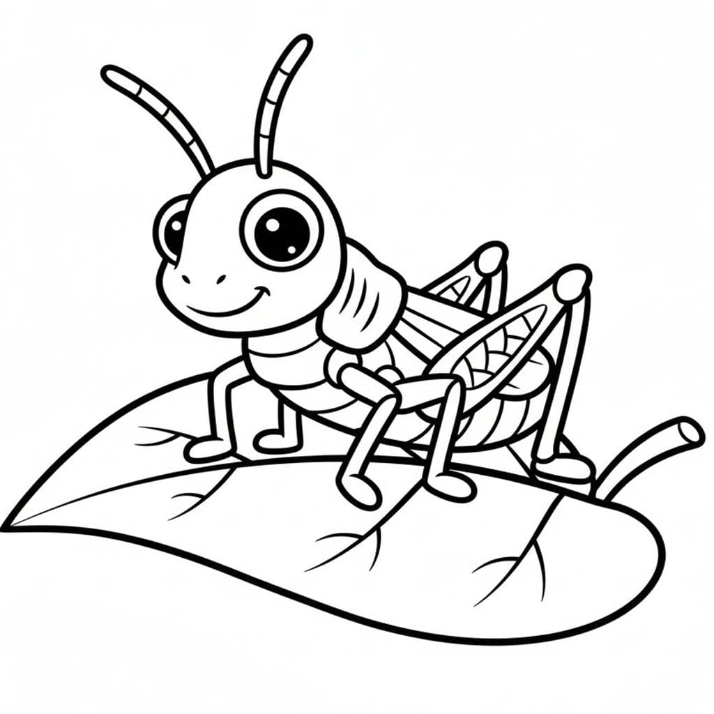 Fise de colorat cu Desenează Lăcustă pentru copii