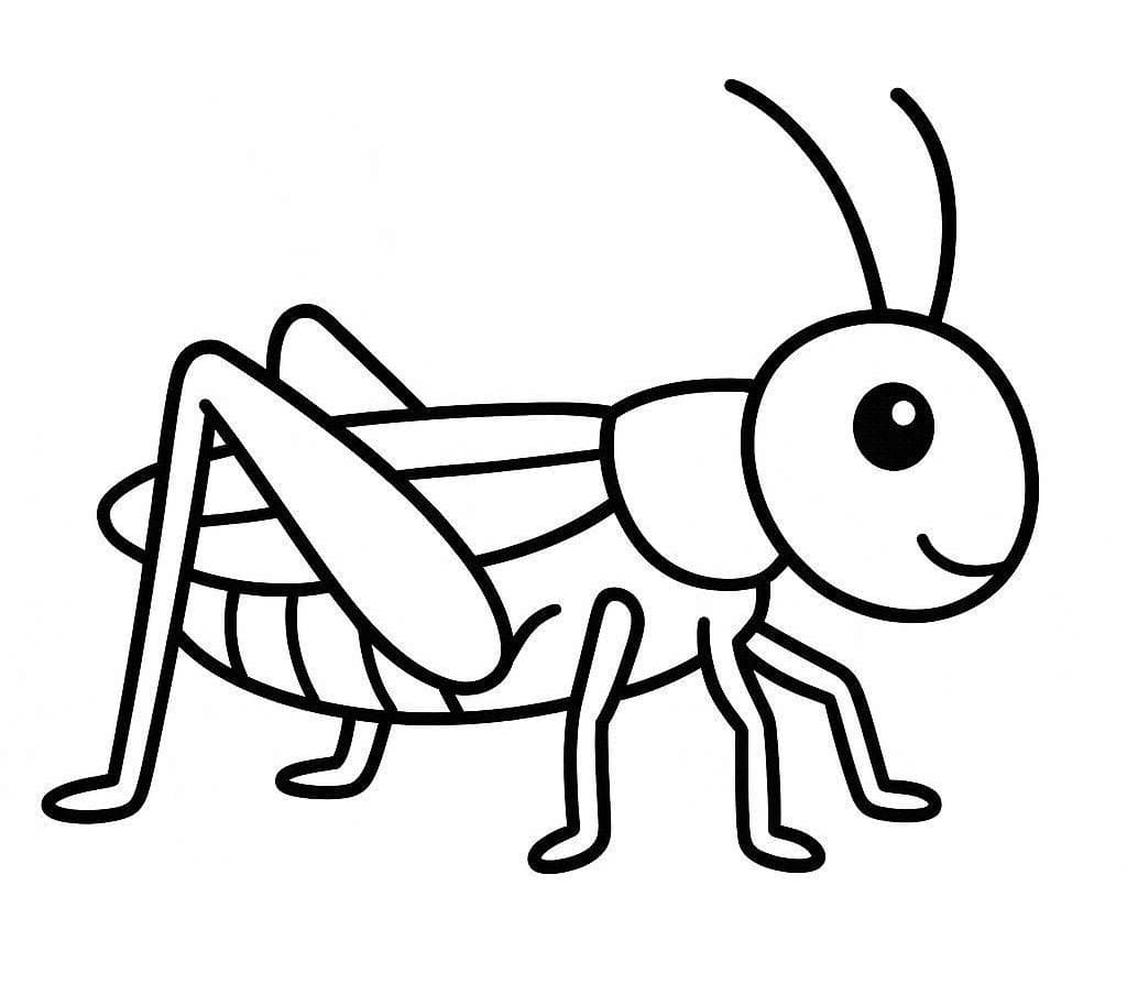 Fise de colorat cu Desenează Lăcustă simplu