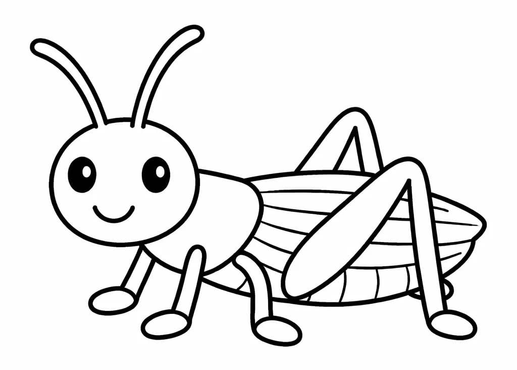 Fise de colorat cu Desenează Lăcustă uşor