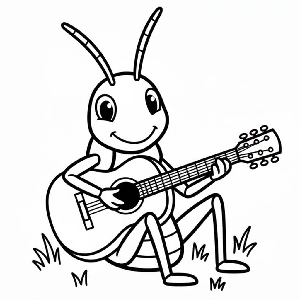 Fise de colorat cu Desenează Lăcustă