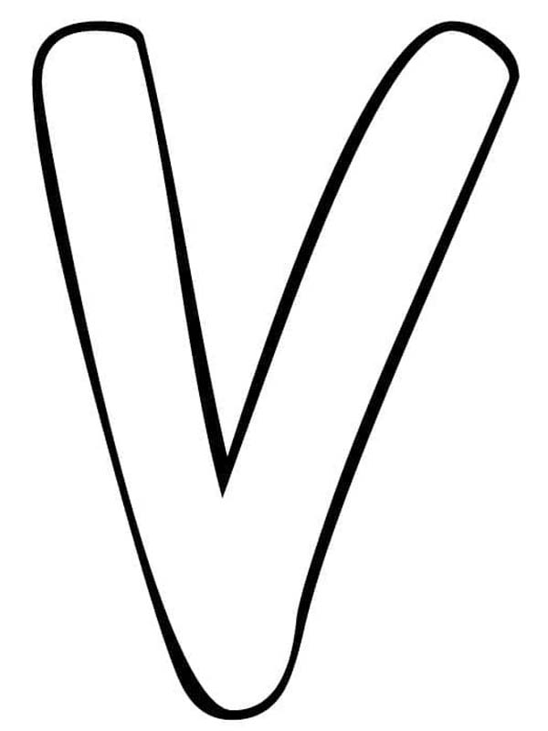 Fise de colorat cu Desenează Litera V gratuit pentru copii