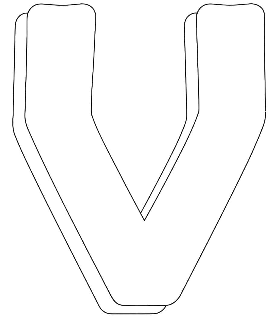 Fise de colorat cu Desenează Litera V gratuit simplu