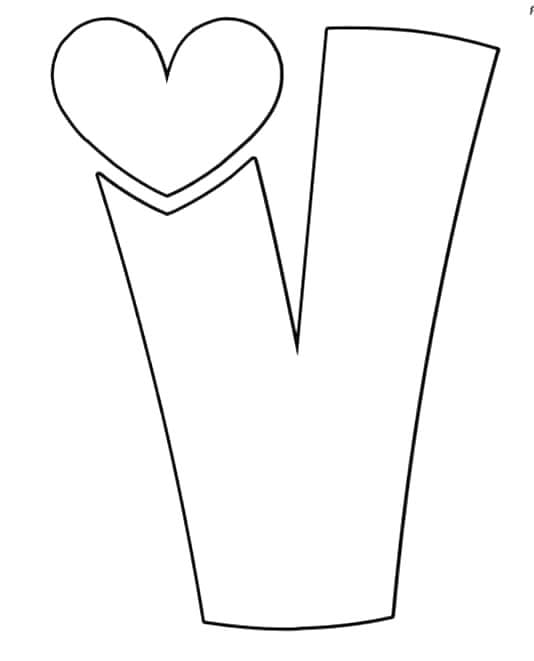 Fise de colorat cu Desenează Litera V gratuit