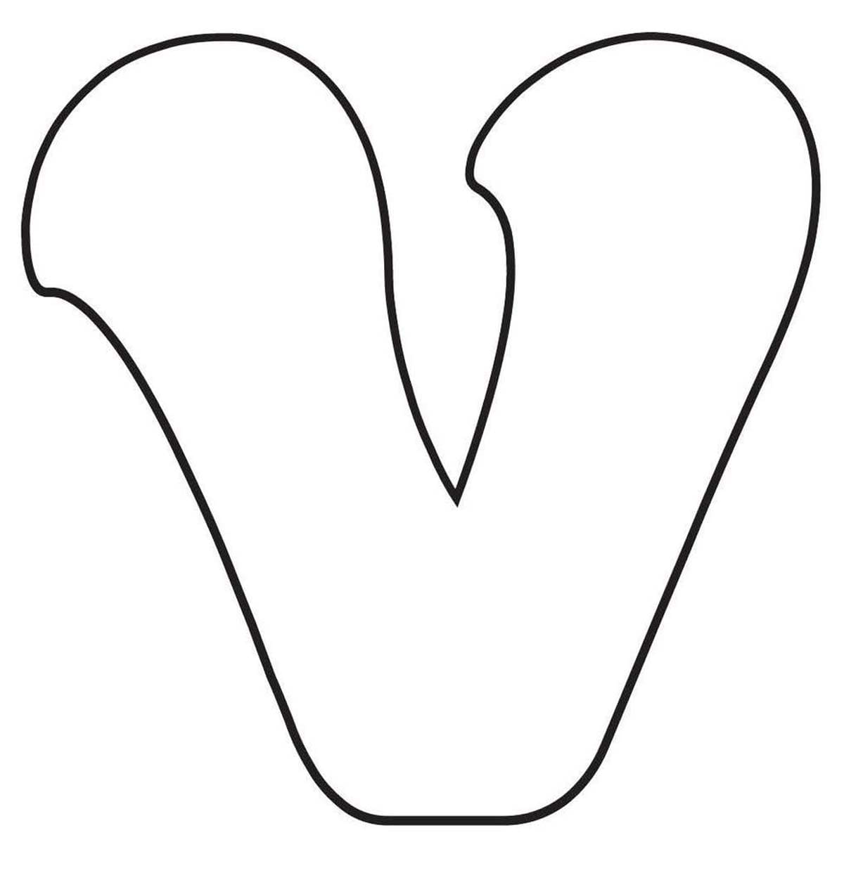 Fise de colorat cu Desenează Litera V imprimabil gratuit