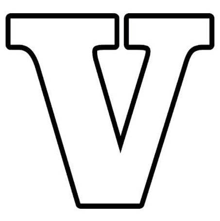 Fise de colorat cu Desenează Litera V imprimabil simplu