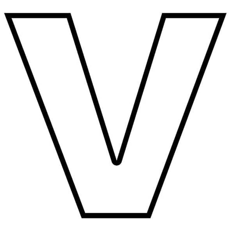 Planse de colorat cu Litera V