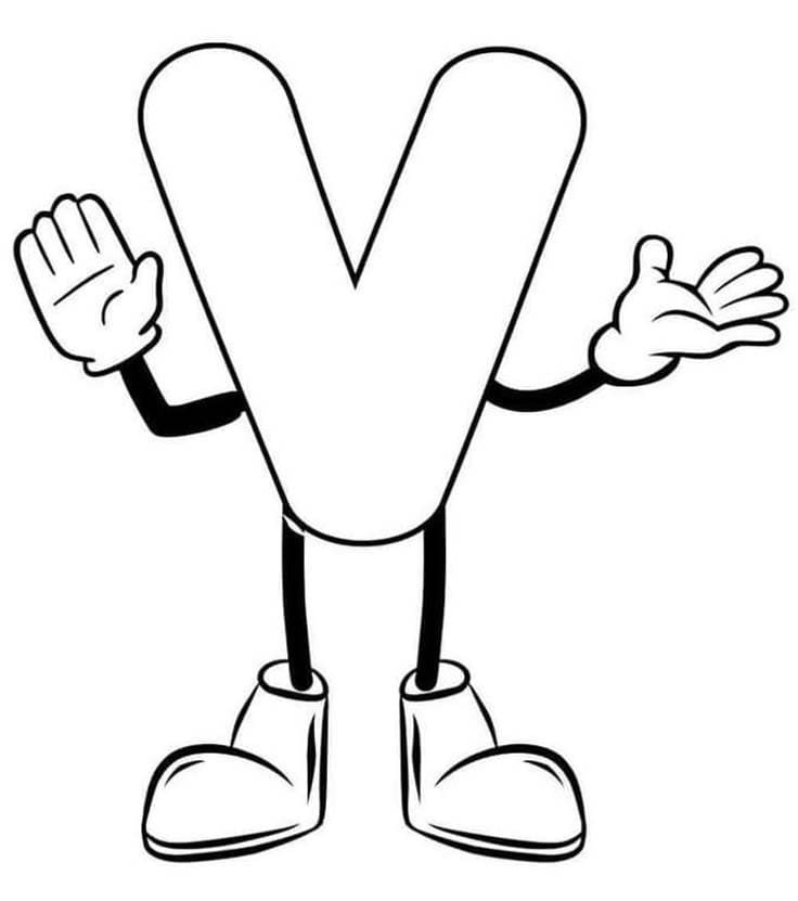 Fise de colorat cu Desenează Litera V