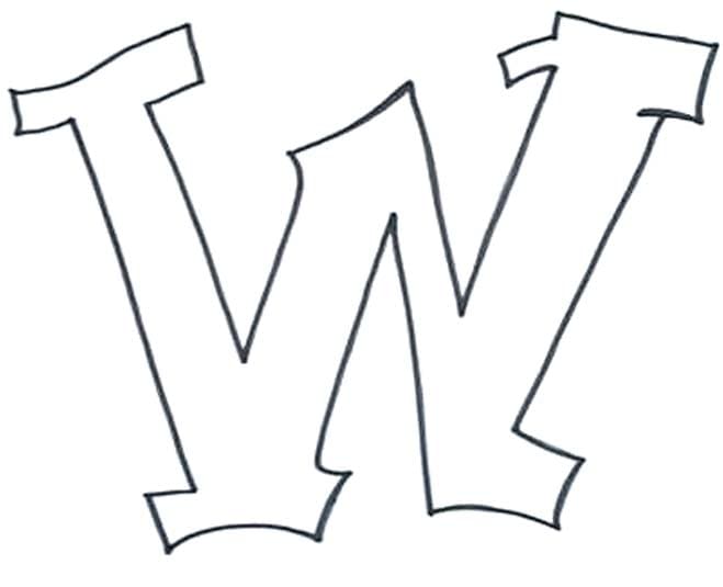 Fise de colorat cu Desenează Litera W bazic