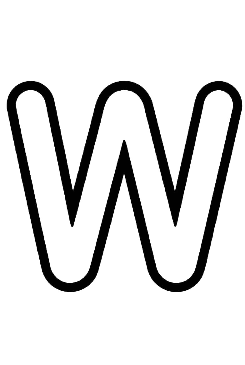 Fise de colorat cu Desenează Litera W gratuit simplu