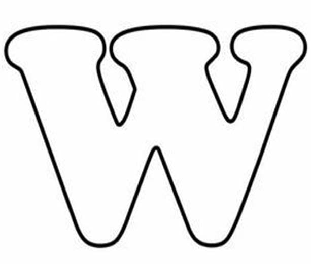 Fise de colorat cu Desenează Litera W imprimabil gratuit