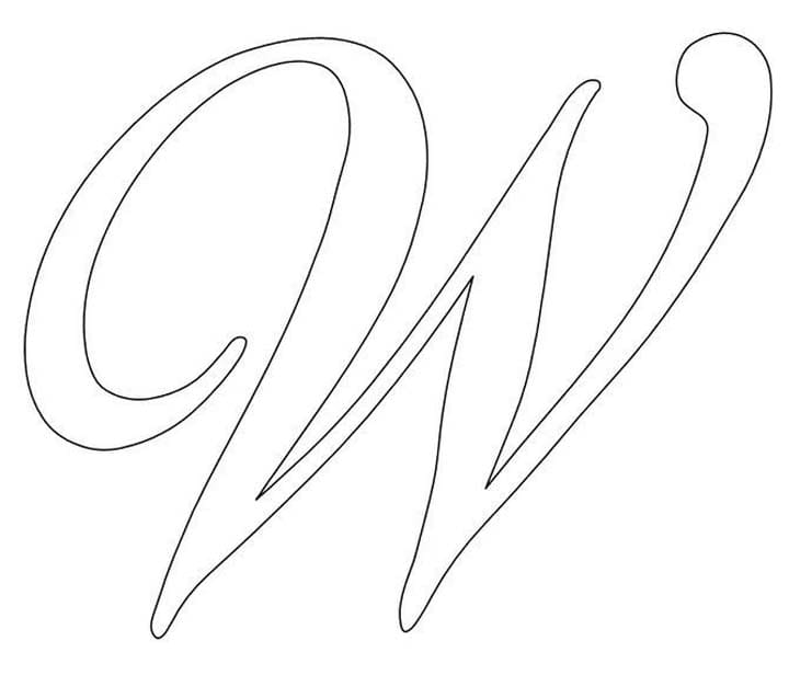 Fise de colorat cu Desenează Litera W imprimabil pentru copii