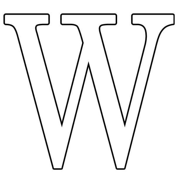 Fise de colorat cu Desenează Litera W imprimabil uşor