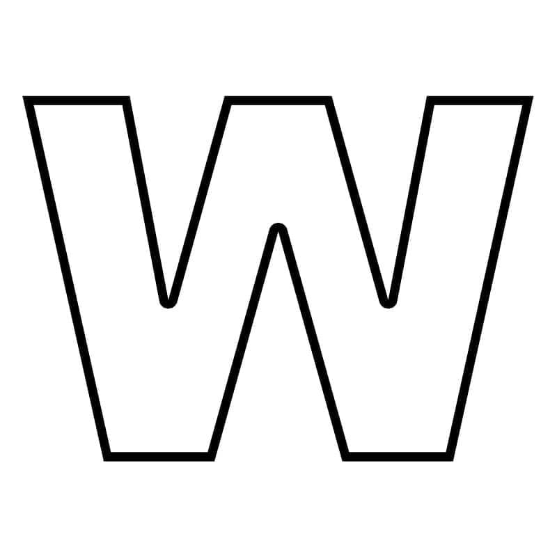 Fise de colorat cu Desenează Litera W la copii