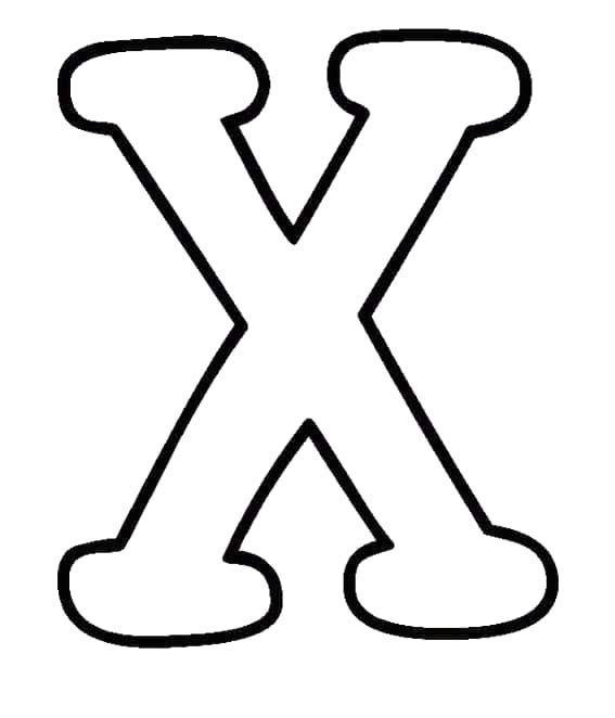 Fise de colorat cu Desenează Litera X gratuit pentru copii