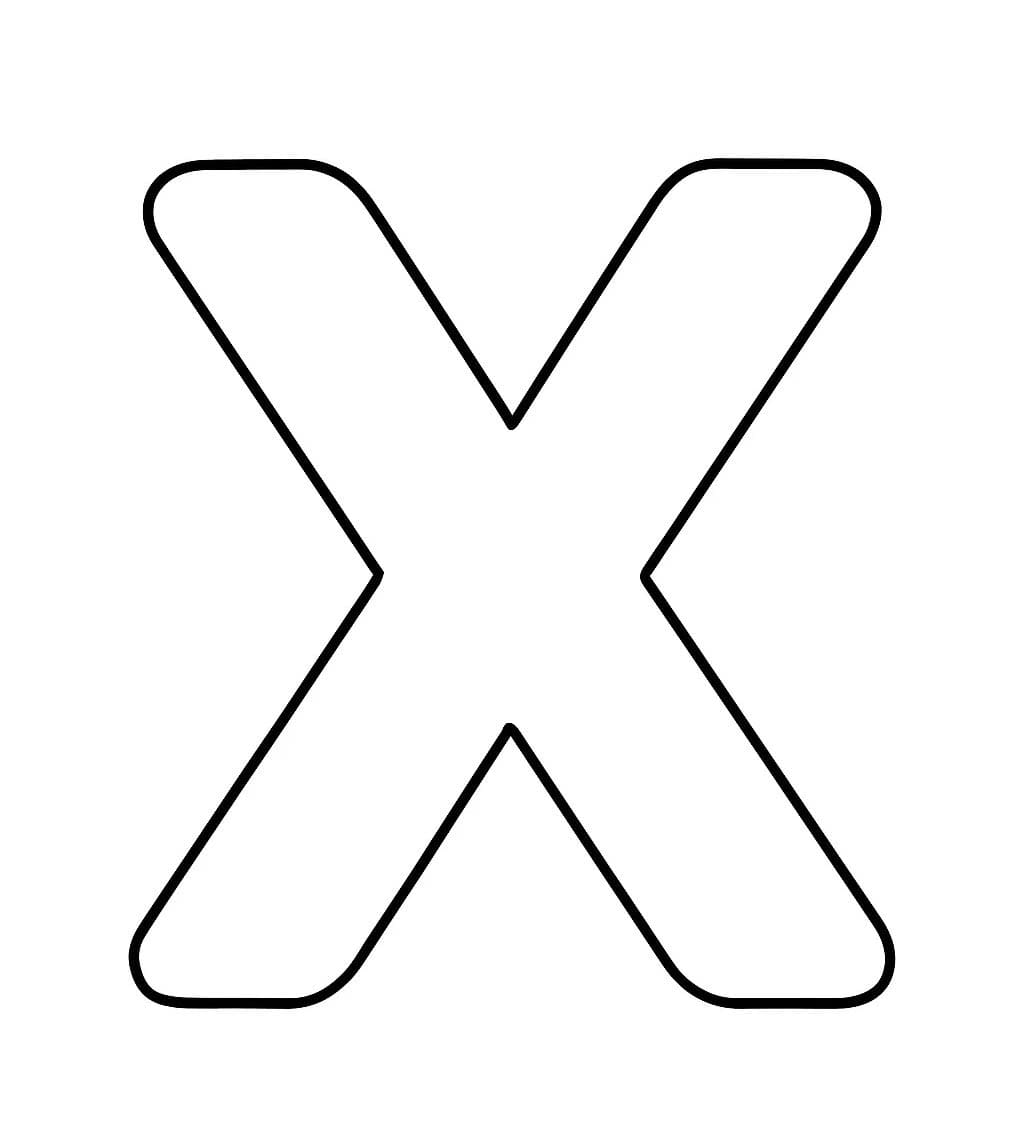 Planse de colorat cu Litera X