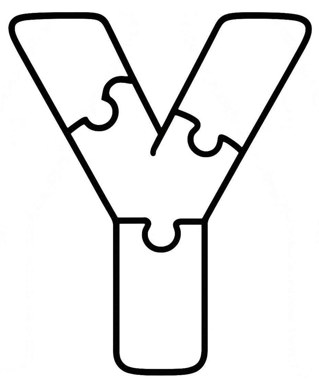 Fise de colorat cu Desenează Litera Y bazic la copii