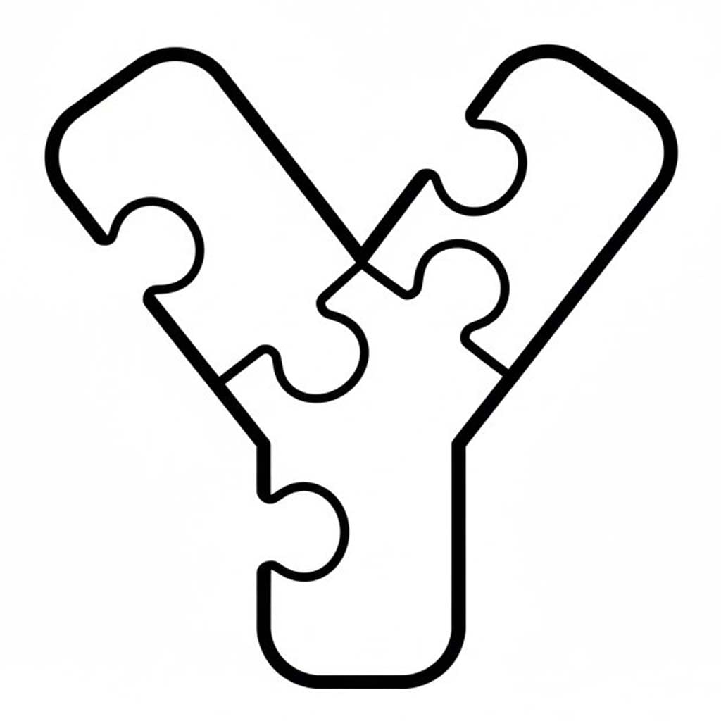 Fise de colorat cu Desenează Litera Y gratuit bazic