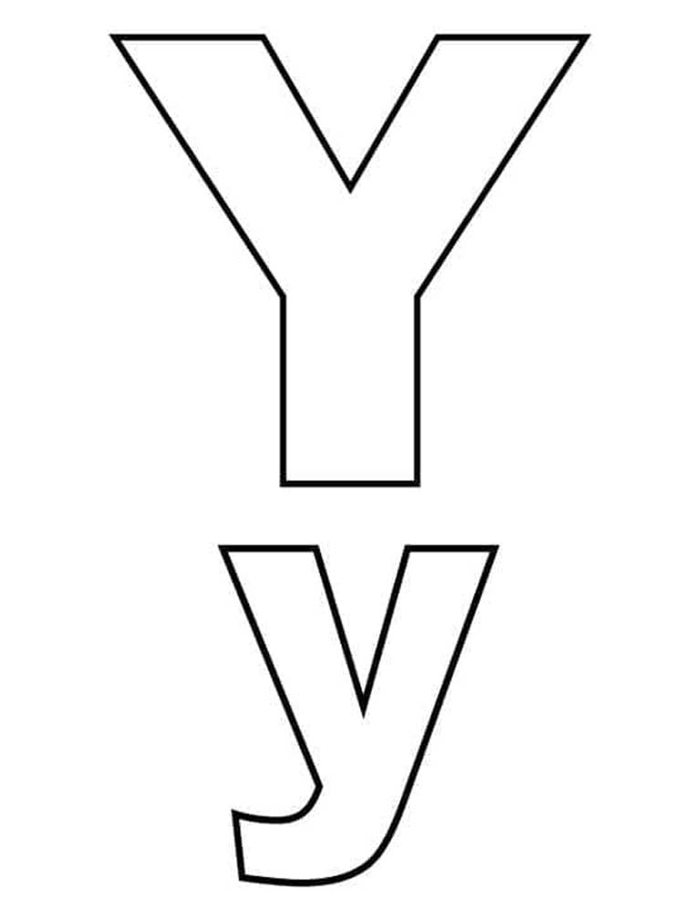 Fise de colorat cu Desenează Litera Y gratuit pentru copii