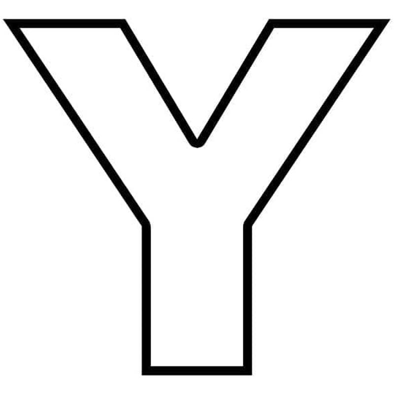 Fise de colorat cu Desenează Litera Y gratuit simplu
