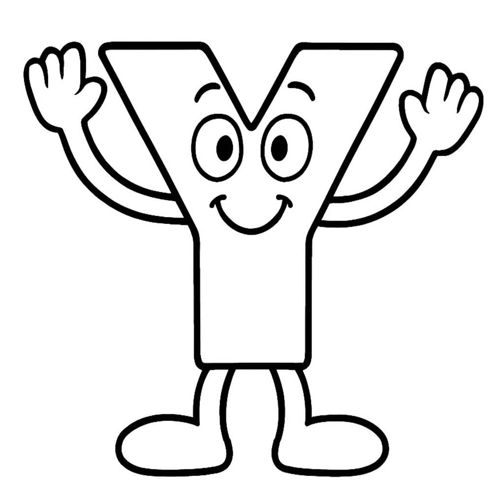 Fise de colorat cu Desenează Litera Y imprimabil gratuit uşor