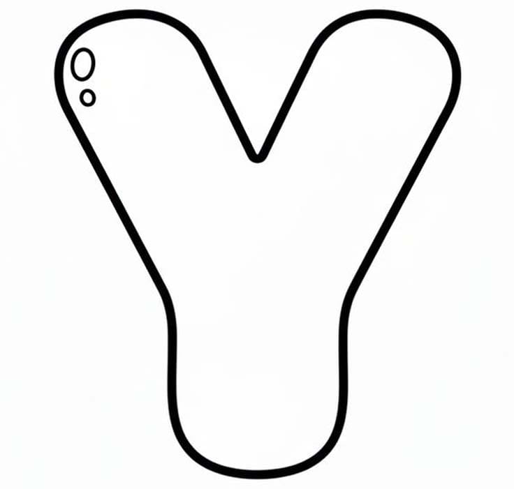 Fise de colorat cu Desenează Litera Y imprimabil pentru copii