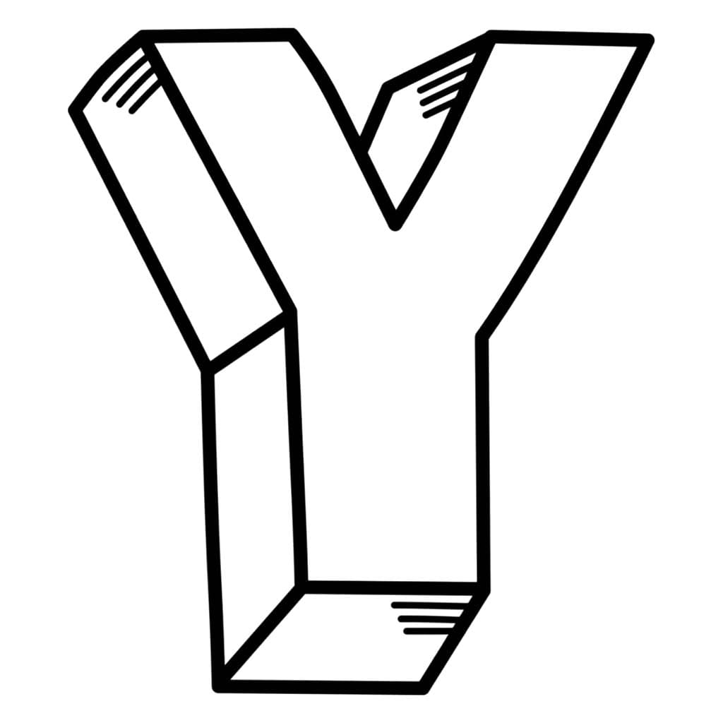 Fise de colorat cu Desenează Litera Y simplu