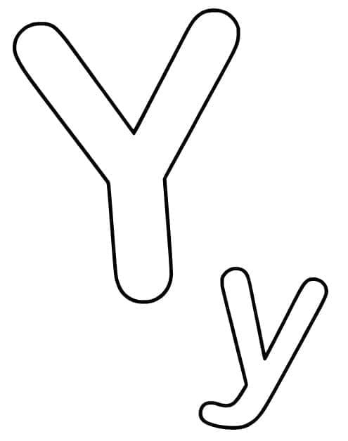 Fise de colorat cu Desenează Litera Y uşor la copii