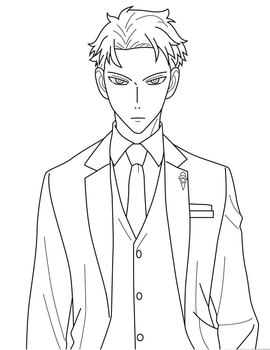 Fise de colorat cu Desenează Loid Forger Spy Spy x Family