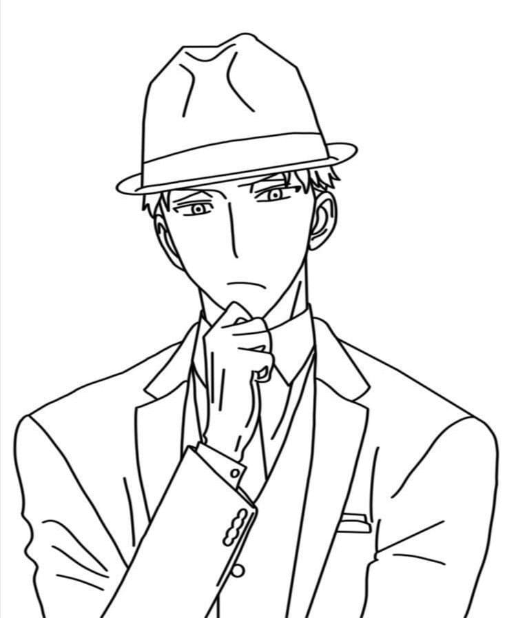 Fise de colorat cu Desenează Loid Forger din Spy x Family