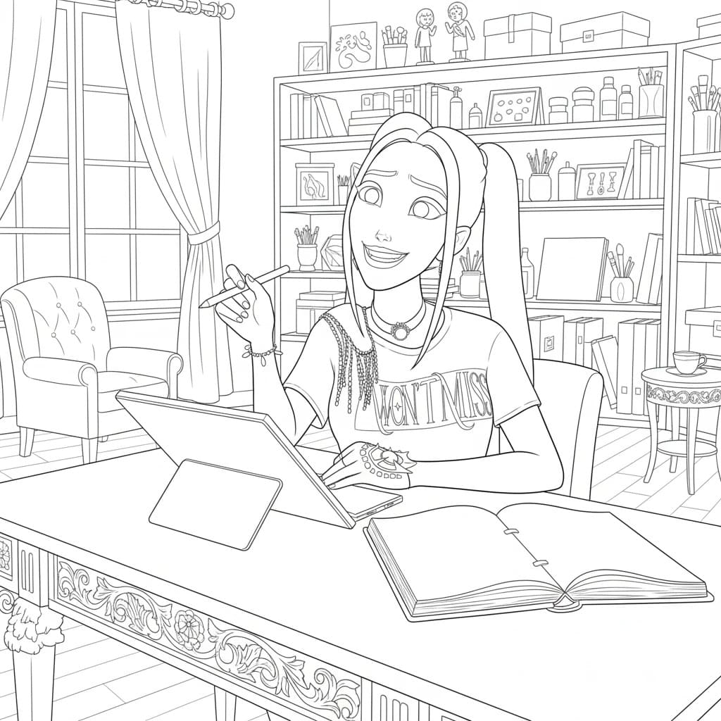 Fise de colorat cu Desenează Mira uşor