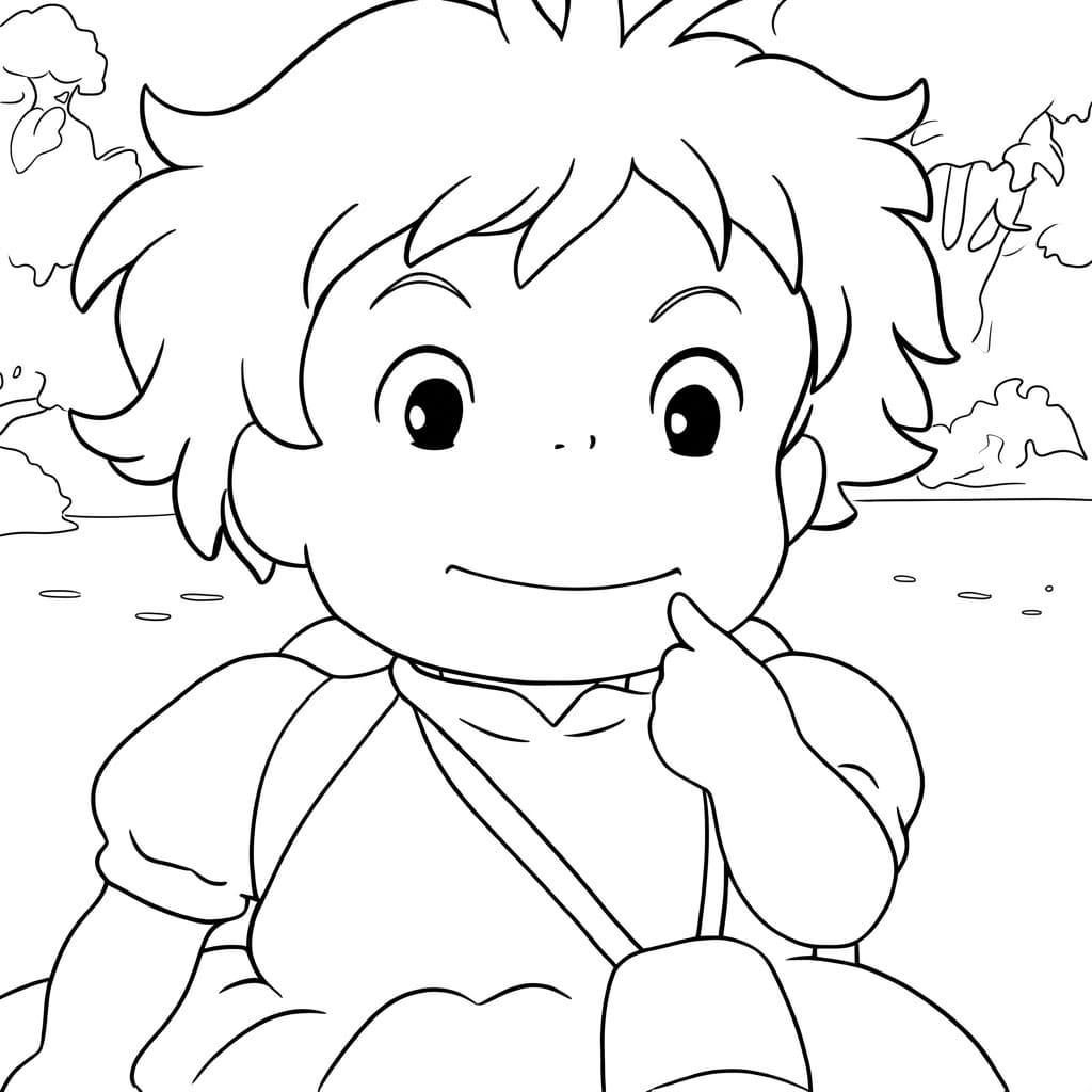 Fise de colorat cu Desenează Ponyo gratuit