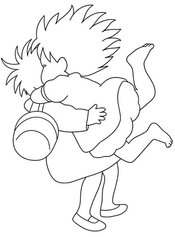 Fise de colorat cu Desenează Ponyo imprimabil pentru copii