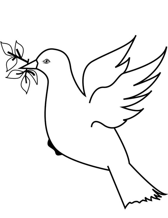 Fise de colorat cu Desenează Porumbel imprimabil simplu