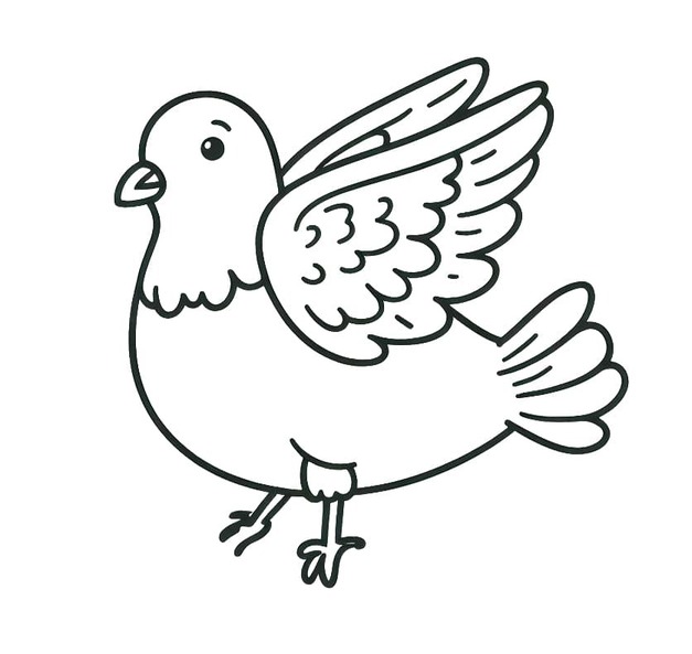 Fise de colorat cu Desenează Porumbel uşor