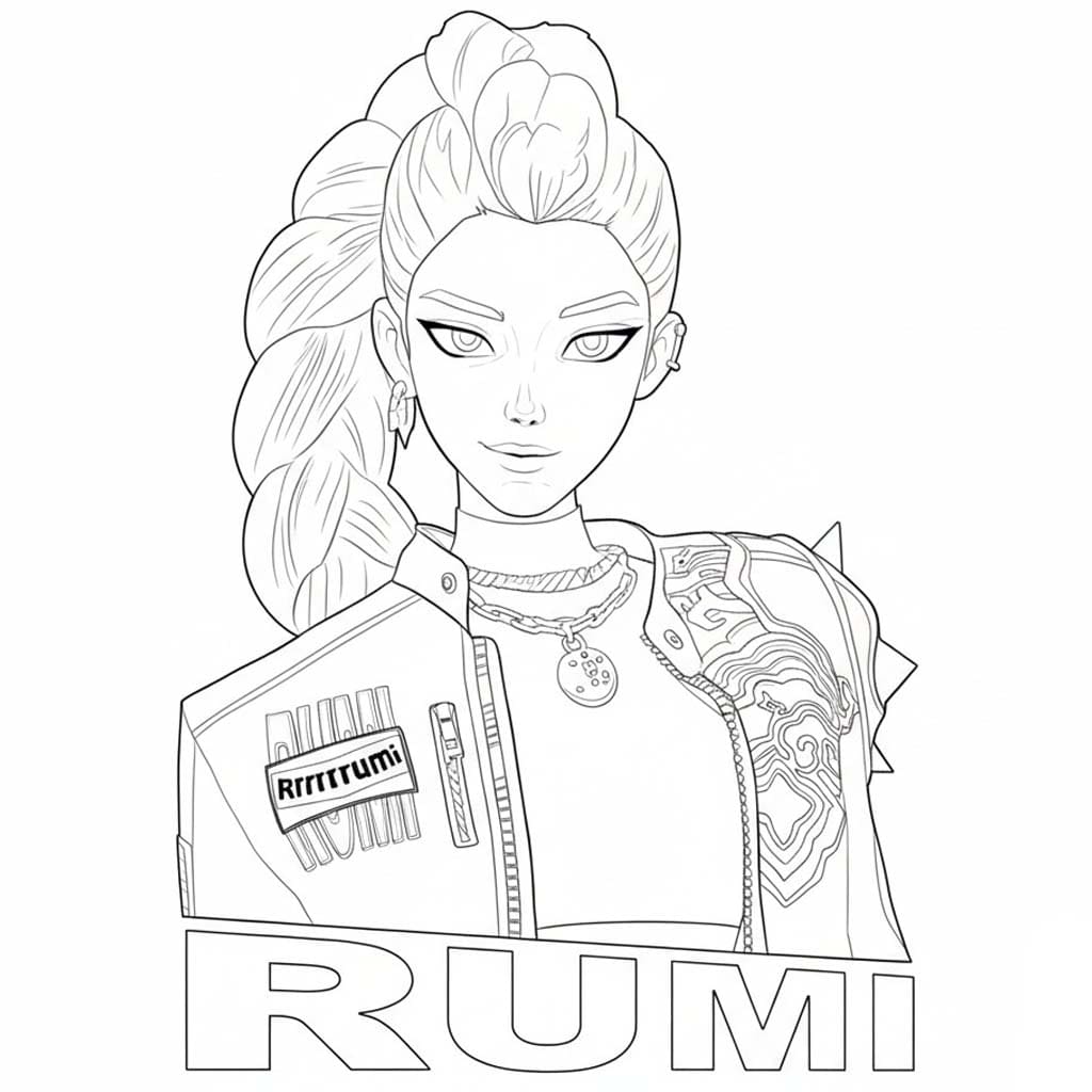 Fise de colorat cu Desenează Rumi imprimabil simplu