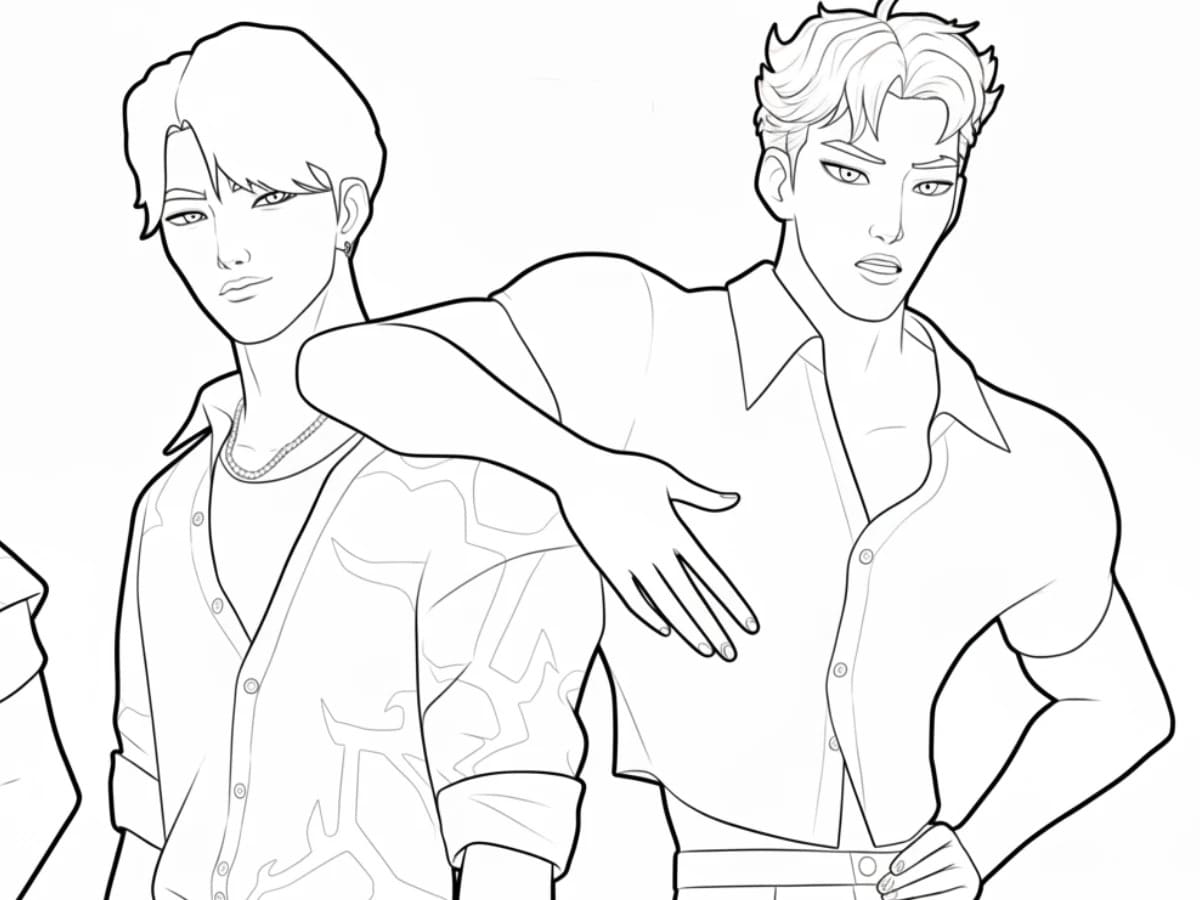 Fise de colorat cu Desenează Saja Boy imprimabil bazic