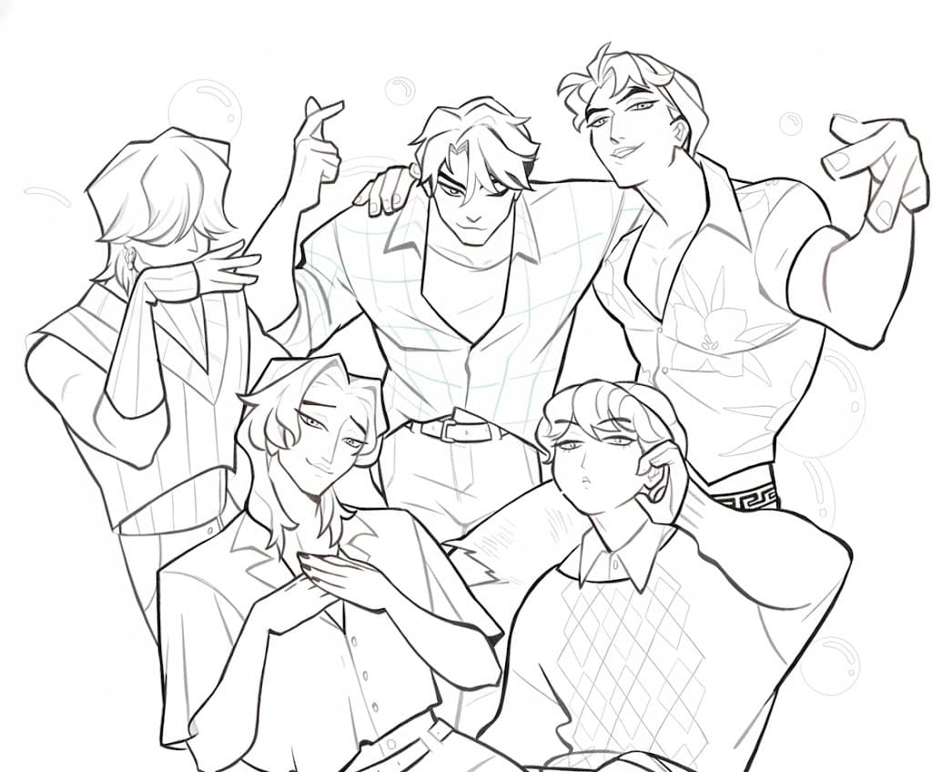 Fise de colorat cu Desenează Saja Boy imprimabil simplu