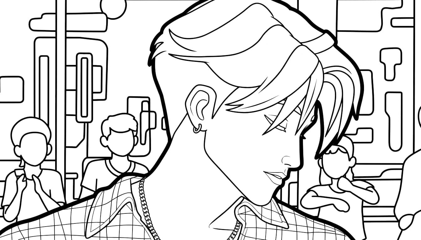 Fise de colorat cu Desenează Saja Boy imprimabil