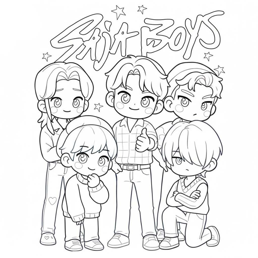 Fise de colorat cu Desenează Saja Boy uşor