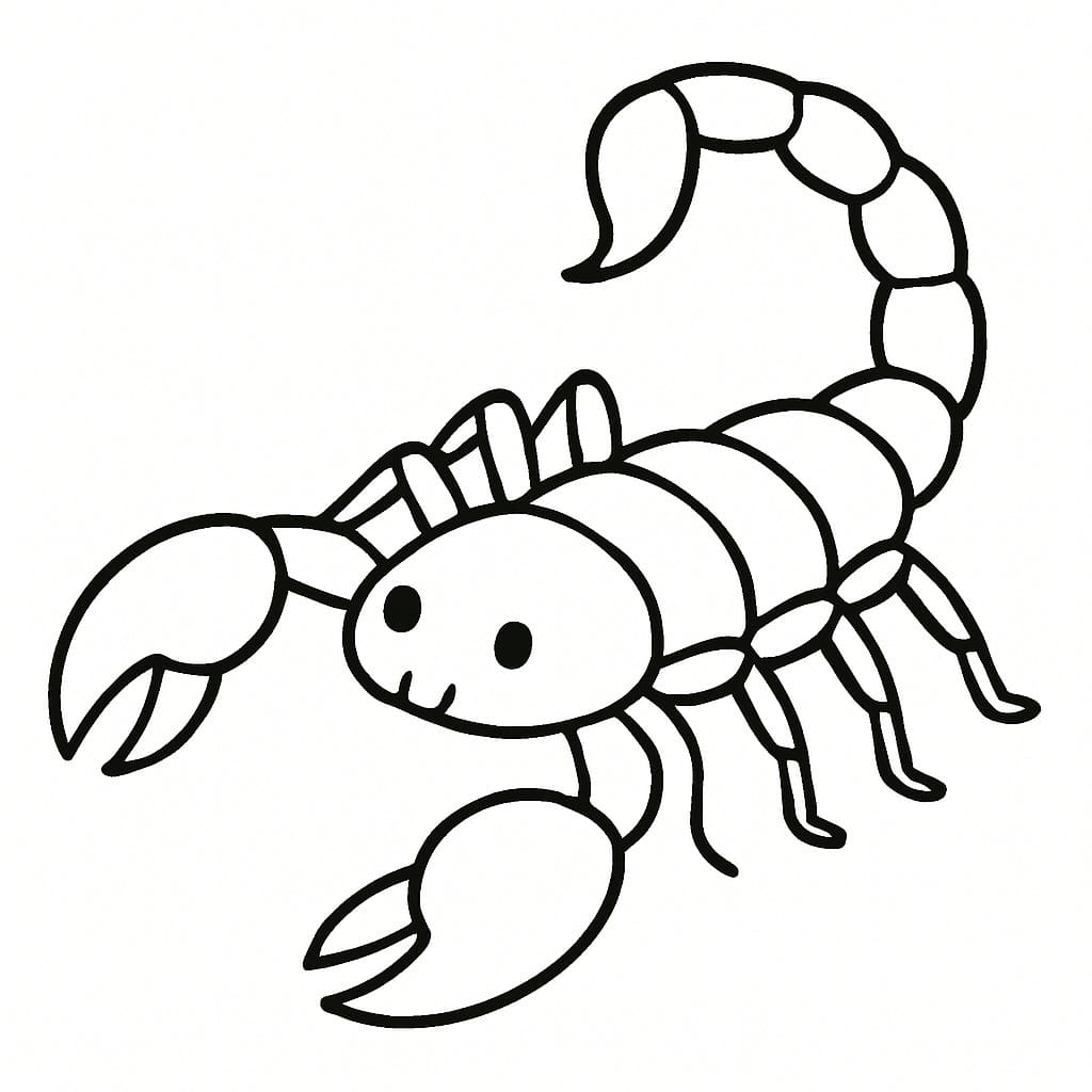 Fise de colorat cu Desenează Scorpion gratuit bazic