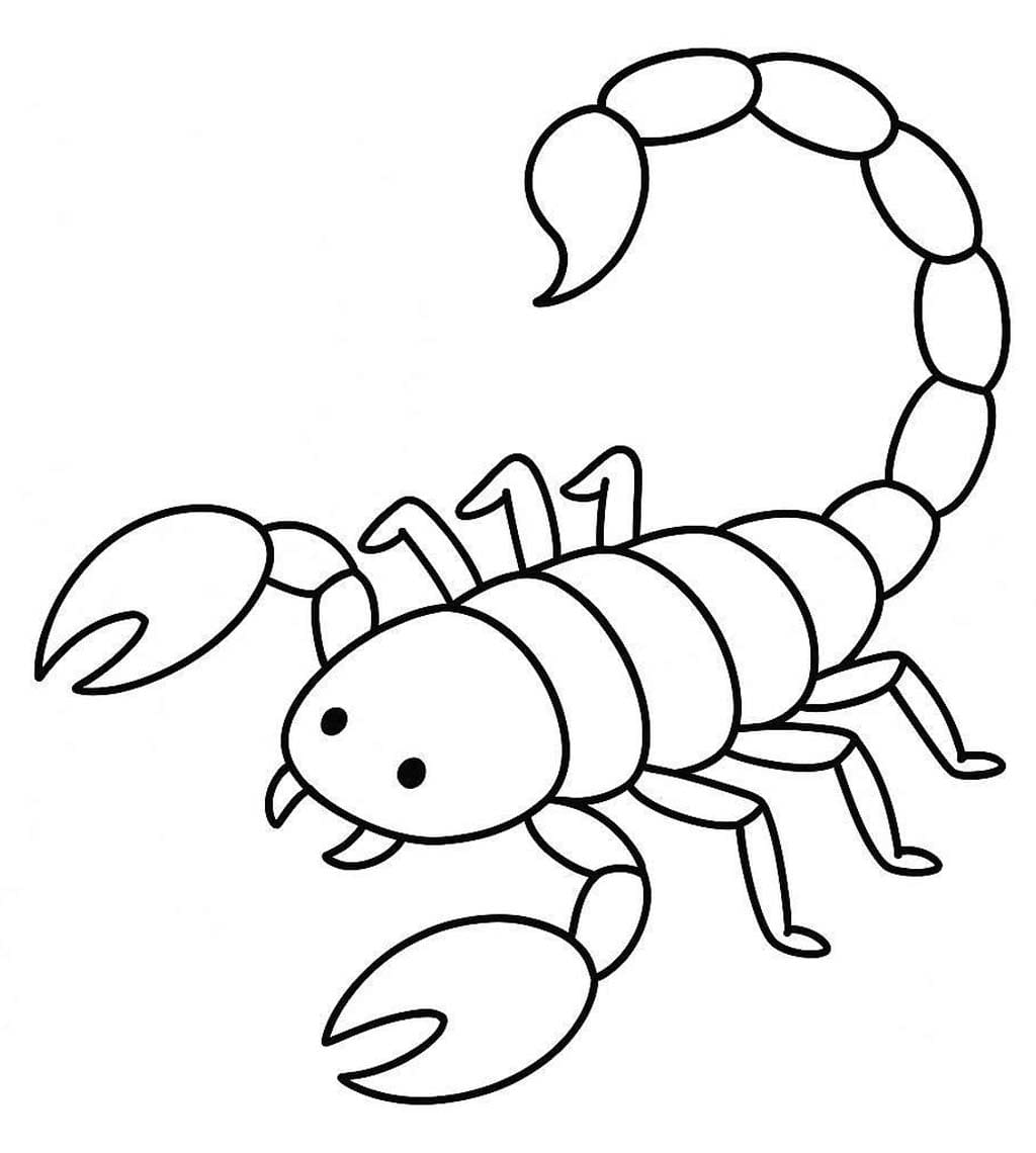 Fise de colorat cu Desenează Scorpion pentru copii