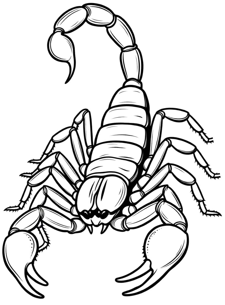 Fise de colorat cu Desenează Scorpion simplu