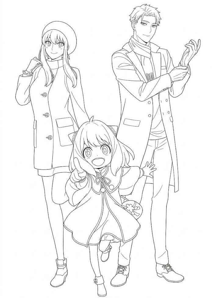 Fise de colorat cu Desenează Spy x Family gratuit