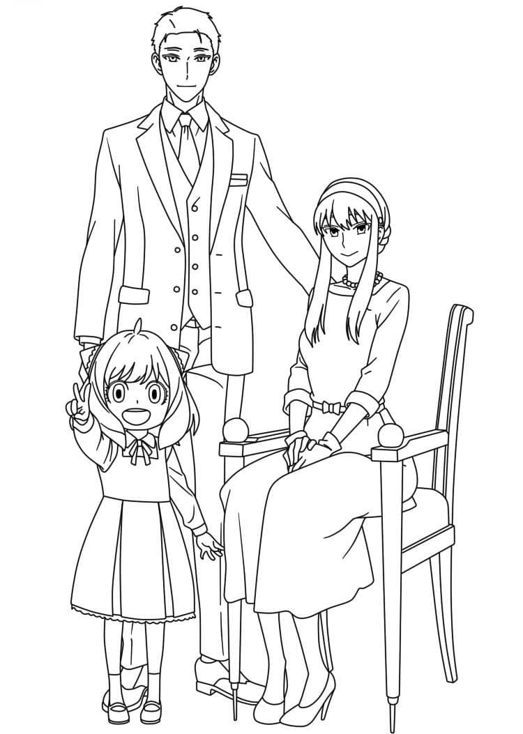 Fise de colorat cu Desenează Spy x Family imprimabil