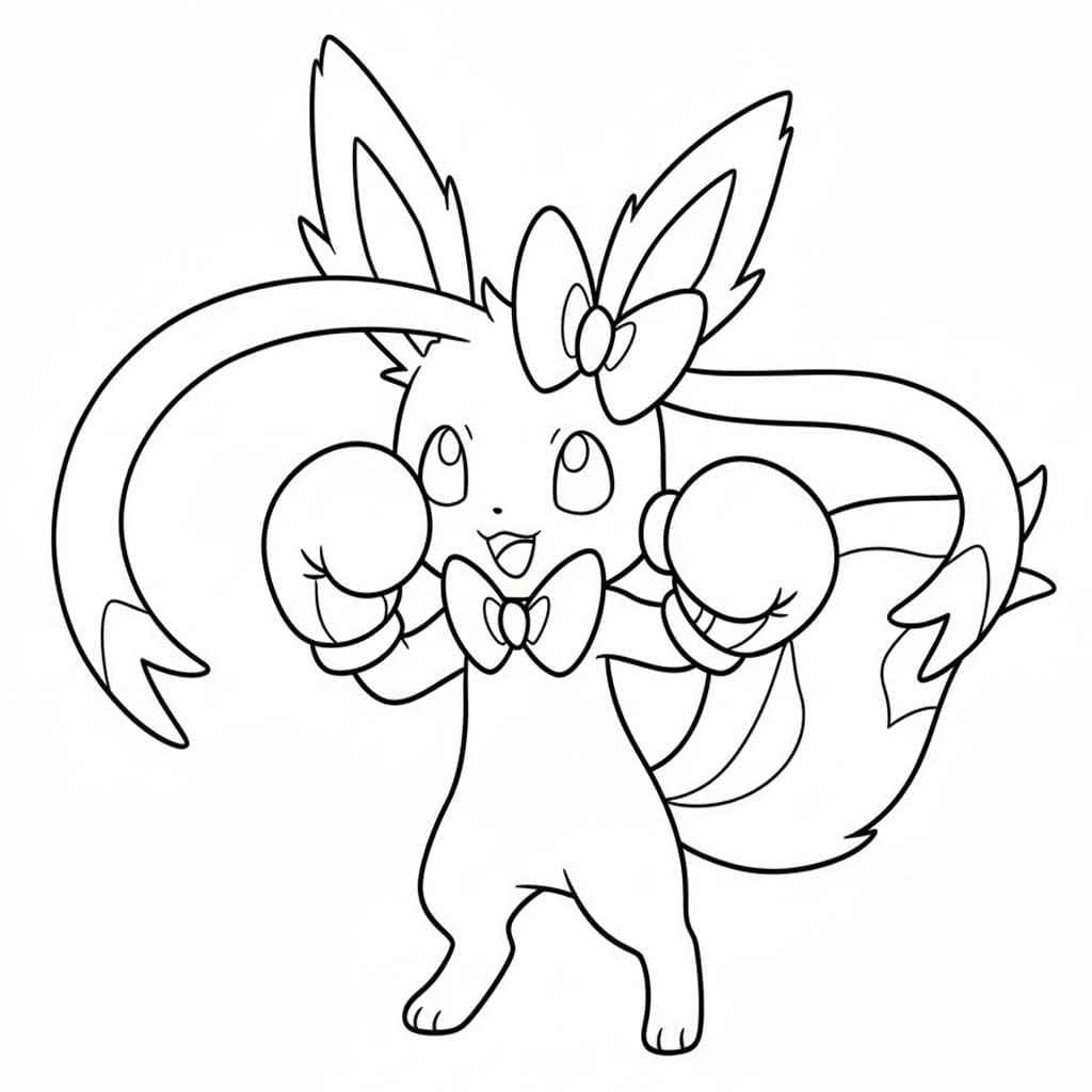 Fise de colorat cu Desenează Sylveon gratuit pentru copii