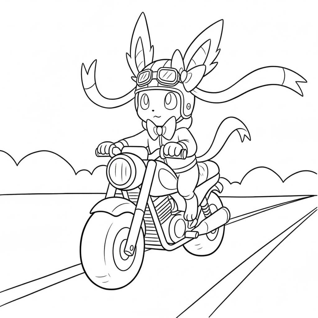 Fise de colorat cu Desenează Sylveon imprimabil gratuit bazic