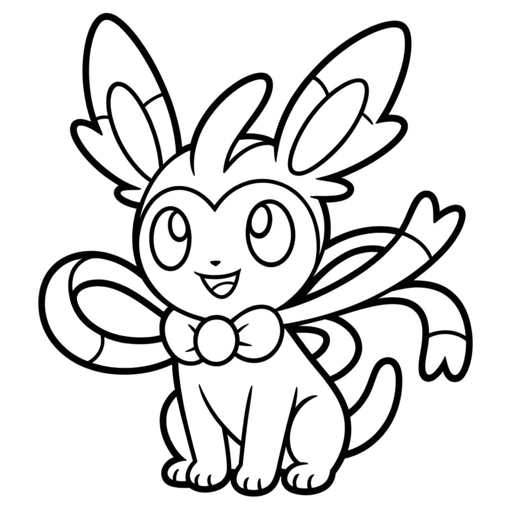 Fise de colorat cu Desenează Sylveon imprimabil gratuit