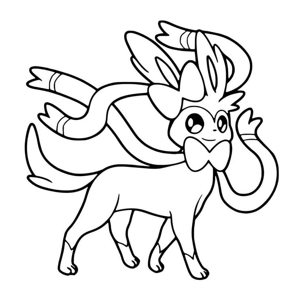 Fise de colorat cu Desenează Sylveon imprimabil