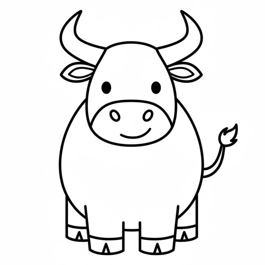 Fise de colorat cu Desenează Tauri imprimabil gratuit simplu