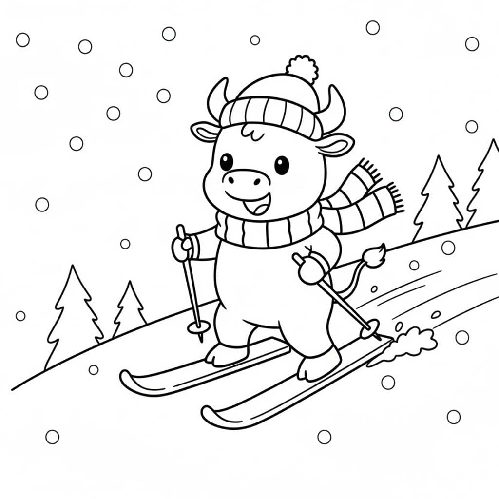 Fise de colorat cu Desenează Tauri imprimabil gratuit uşor